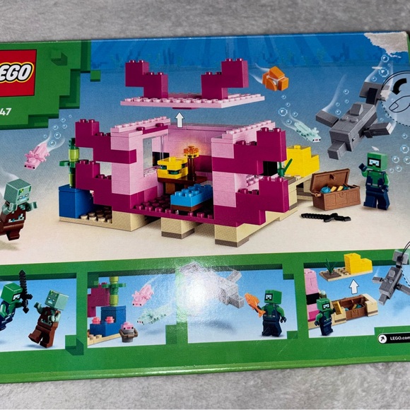 LEGO Minecraft Pink Axolotl Building Toy - Picture 5 of 9